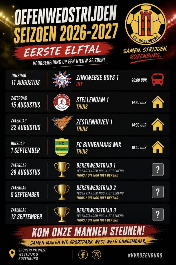 Voordat de officiële wedstrijden beginnen ...